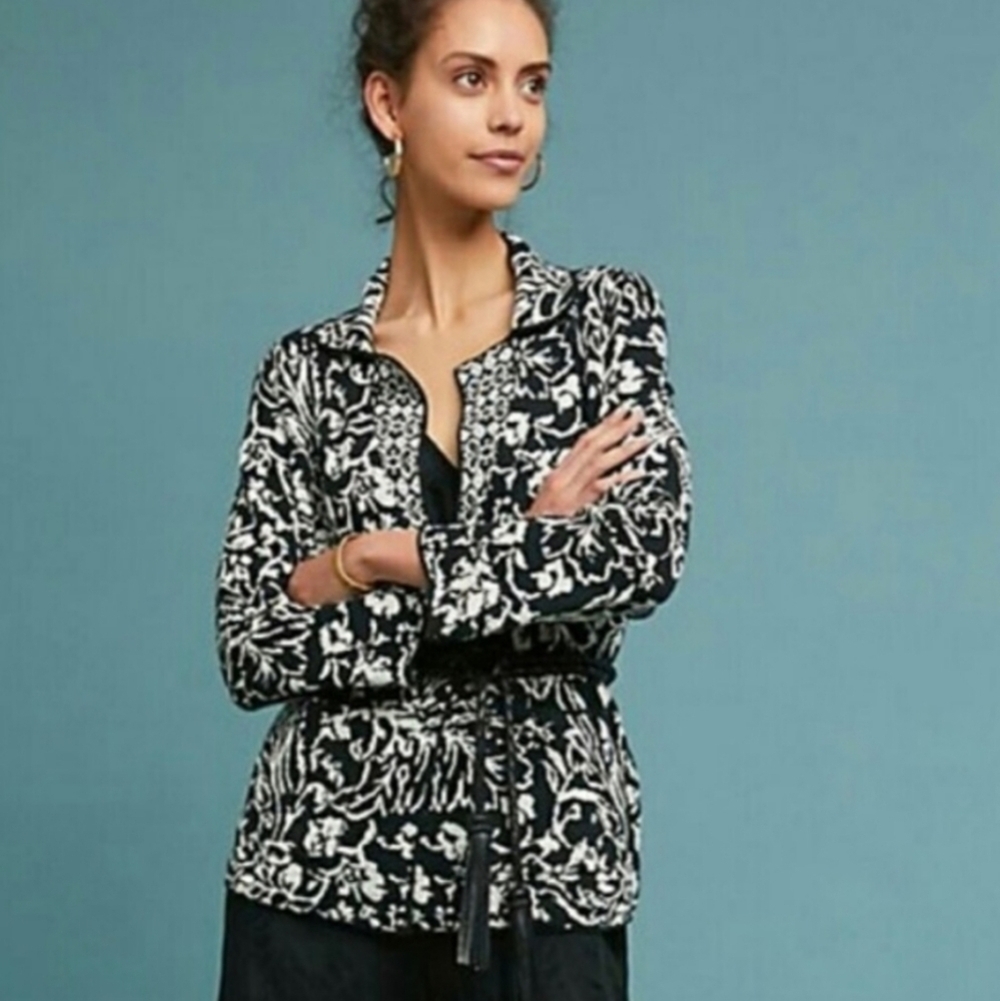 Anthropologie Ett:twa Intarsia Reversible Cardigan Sweater XS